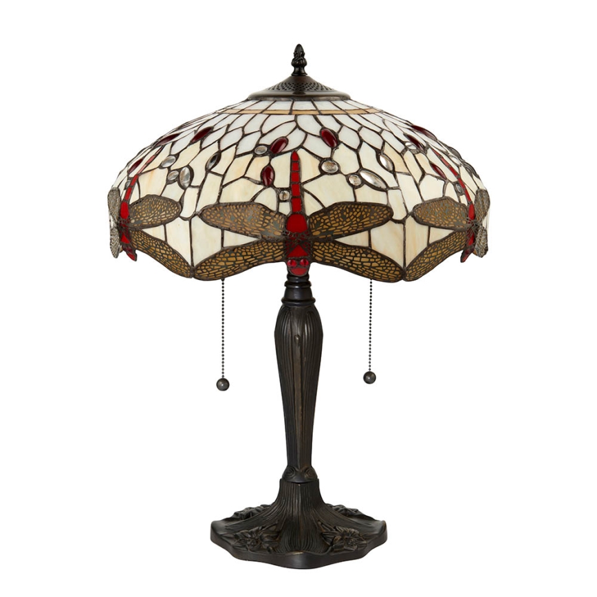 Endon 64085 - Stona lampa Tiffany DRAGONFLY 2xE27/60W/230V prečnik 41 cm