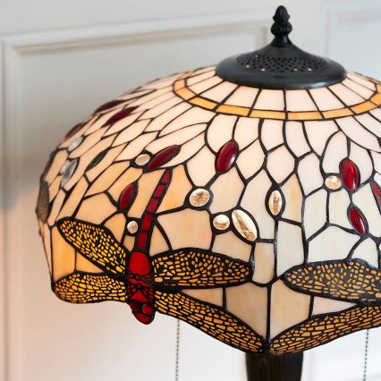 Endon 64085 - Stona lampa Tiffany DRAGONFLY 2xE27/60W/230V prečnik 41 cm