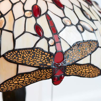 Endon 64085 - Stona lampa Tiffany DRAGONFLY 2xE27/60W/230V prečnik 41 cm
