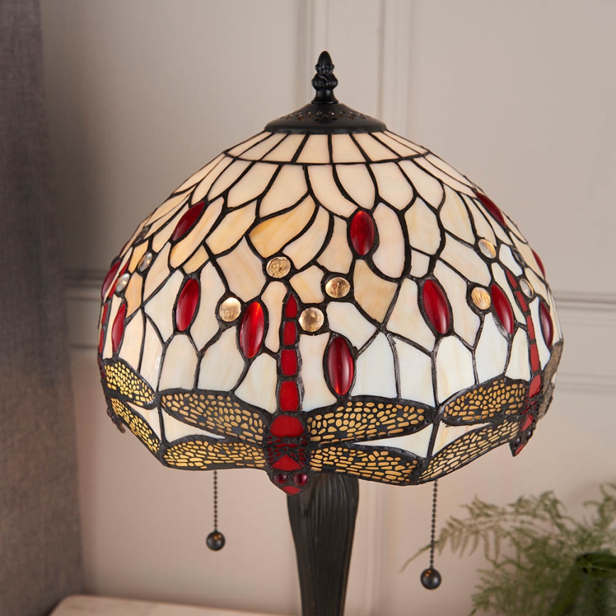 Endon 64086 - Stona lampa Tiffany DRAGONFLY 2xE27/60W/230V prečnik 30 cm