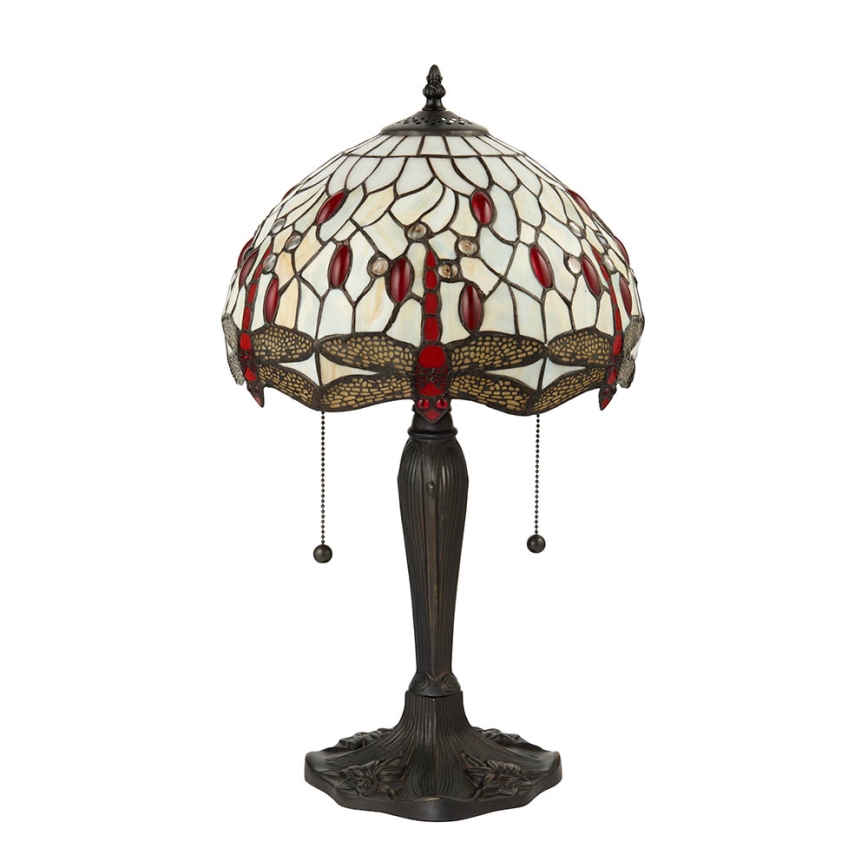 Endon 64086 - Stona lampa Tiffany DRAGONFLY 2xE27/60W/230V prečnik 30 cm