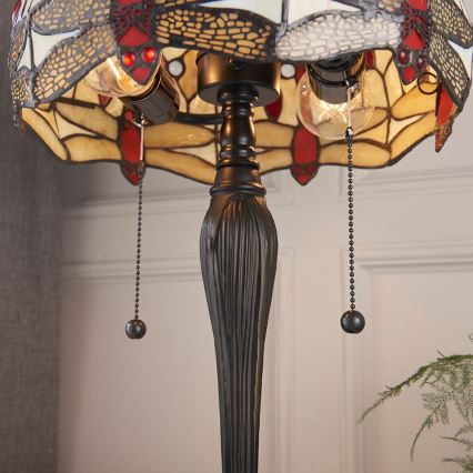 Endon 64086 - Stona lampa Tiffany DRAGONFLY 2xE27/60W/230V prečnik 30 cm