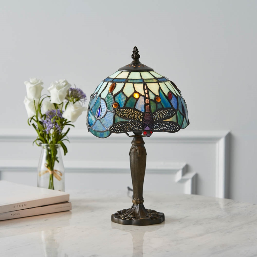 Endon 64088 - Stona lampa Tiffany DRAGONFLY 1xE14/40W/230V pr. 20 cm