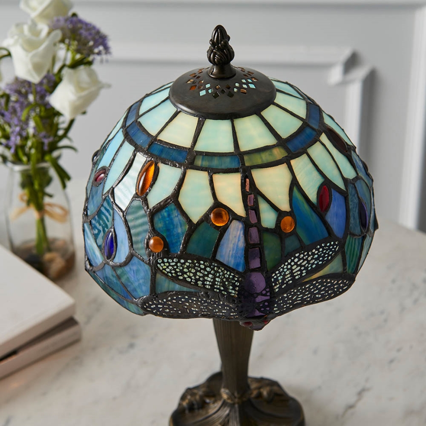 Endon 64088 - Stona lampa Tiffany DRAGONFLY 1xE14/40W/230V pr. 20 cm