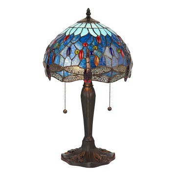 Endon 64090 - Stona lampa Tiffany DRAGONFLY 2xE27/60W/230V prečnik 30 cm