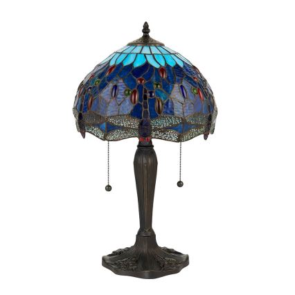 Endon 64090 - Stona lampa Tiffany DRAGONFLY 2xE27/60W/230V prečnik 30 cm