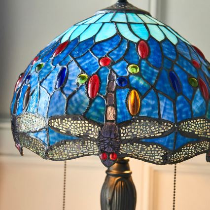 Endon 64090 - Stona lampa Tiffany DRAGONFLY 2xE27/60W/230V prečnik 30 cm