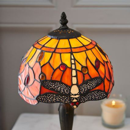 Endon 64091 - Stona lampa Tiffany DRAGONFLY 1xE14/40W/230V prečnik 20 cm