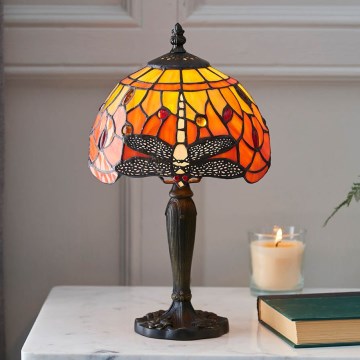 Endon 64091 - Stona lampa Tiffany DRAGONFLY 1xE14/7W/230V prečnik 20 cm
