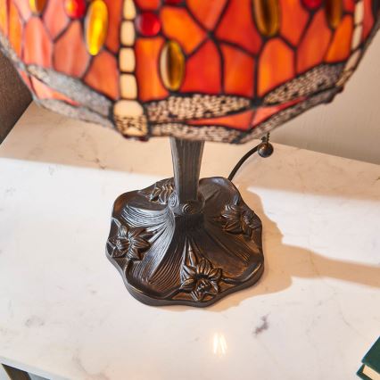 Endon 64092 - Stona lampa Tiffany DRAGONFLY 2xE27/60W/230V prečnik 30 cm