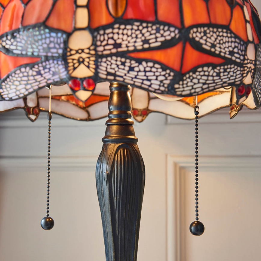 Endon 64092 - Stona lampa Tiffany DRAGONFLY 2xE27/60W/230V prečnik 30 cm