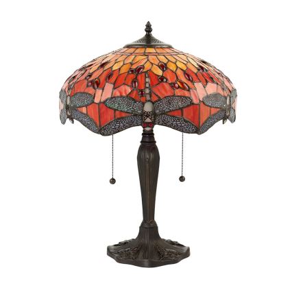 Endon 64093 - Stona lampa Tiffany DRAGONFLY 2xE27/60W/230V prečnik 41 cm