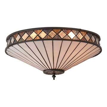 Endon 64145 - Plafonska svetiljka Tiffany FARGO 2xE27/60W/230V, prečnik 41,5 cm