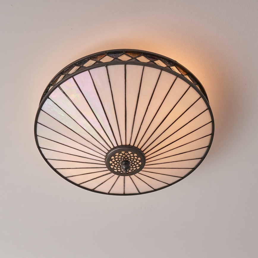 Endon 64145 - Plafonska svetiljka Tiffany FARGO 2xE27/60W/230V, prečnik 41,5 cm