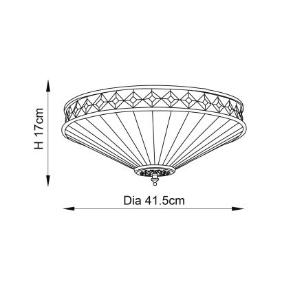 Endon 64145 - Plafonska svetiljka Tiffany FARGO 2xE27/60W/230V, prečnik 41,5 cm