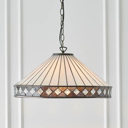 Endon 64147 - Luster na lancu Tiffany FARGO 1xE27/60W/230V prečnik 50 cm