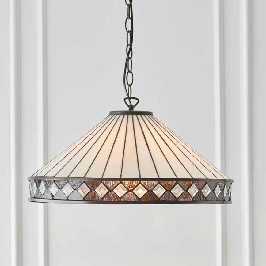 Endon 64147 - Luster na lancu Tiffany FARGO 1xE27/60W/230V prečnik 50 cm
