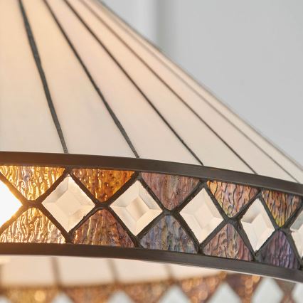 Endon 64147 - Luster na lancu Tiffany FARGO 1xE27/60W/230V prečnik 50 cm