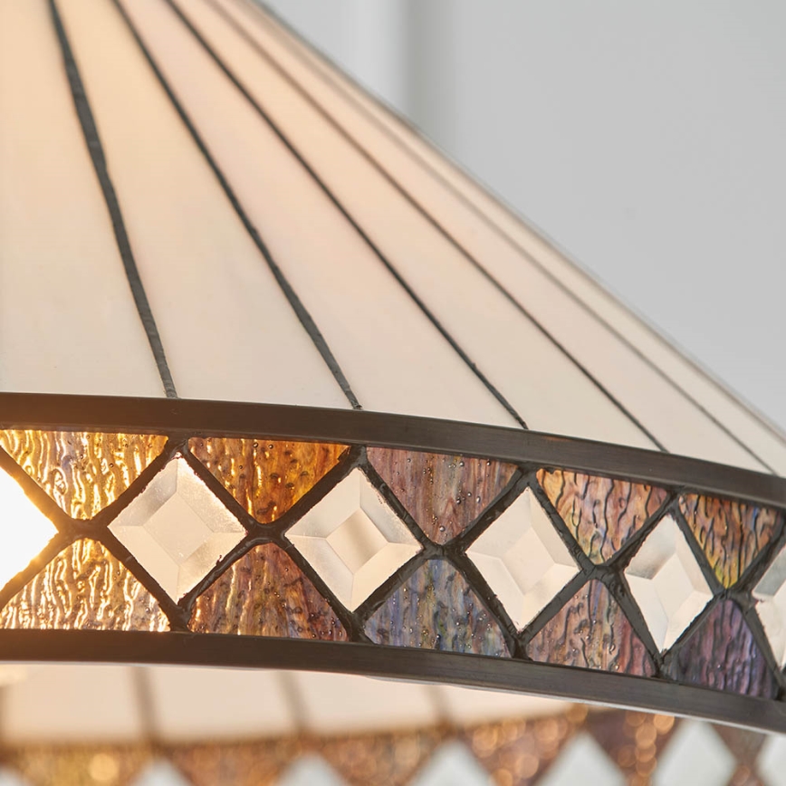 Endon 64147 - Luster na lancu Tiffany FARGO 1xE27/60W/230V prečnik 50 cm