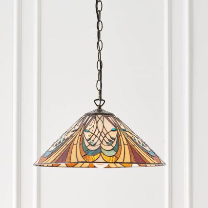 Endon 64162 - Luster na lancu Tiffany HECTOR 1xE27/60W/230V prečnik 40 cm