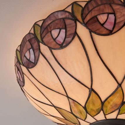Endon 64173 - Plafonsko svetlo Tiffany HUTCHINSON 2xE27/60W/230V prečnik 50 cm