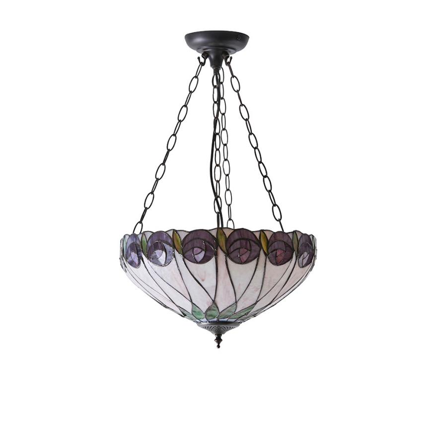 Endon 64175 - Luster na lancu Tiffany HUTCHINSON 3xE27/60W/230V pr. 40 cm
