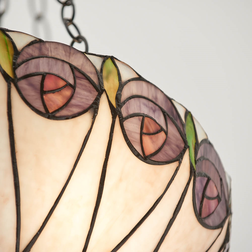 Endon 64175 - Luster na lancu Tiffany HUTCHINSON 3xE27/60W/230V pr. 40 cm