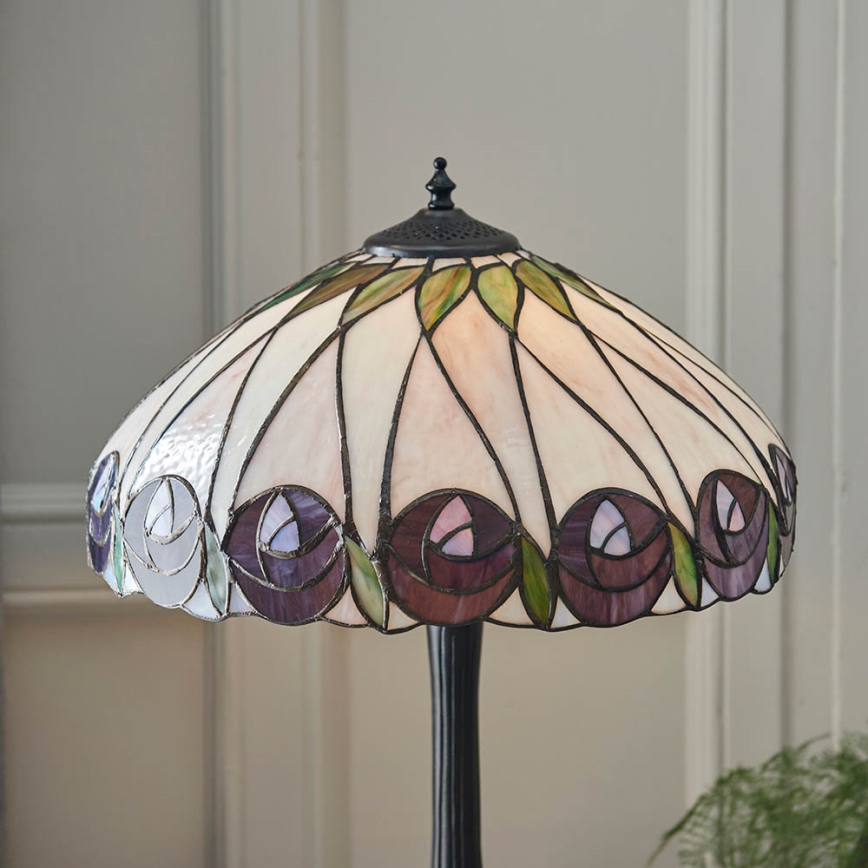 Endon 64177 - Stona lampa Tiffany HUTCHINSON 1xE27/60W/230V, prečnika 40 cm