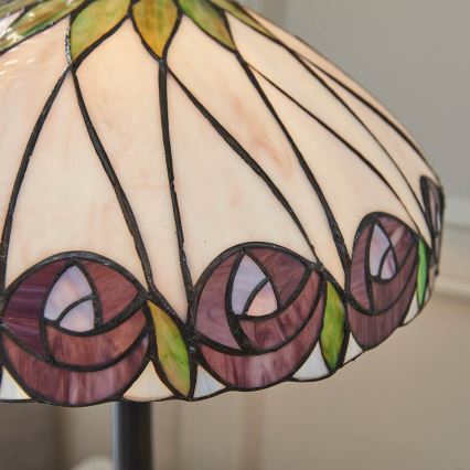 Endon 64177 - Stona lampa Tiffany HUTCHINSON 1xE27/60W/230V, prečnika 40 cm