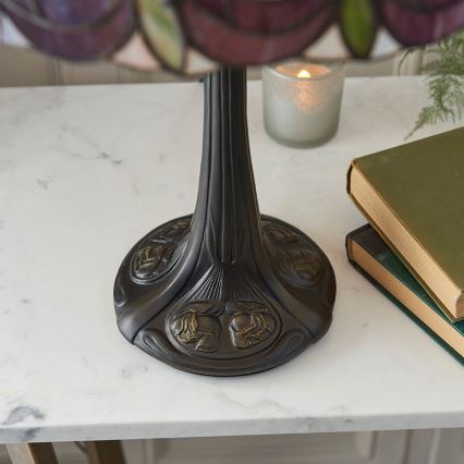 Endon 64177 - Stona lampa Tiffany HUTCHINSON 1xE27/60W/230V, prečnika 40 cm