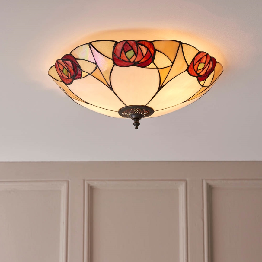Endon 64182 - Plafonsko svetlo Tiffany INGRAM 2xE27/60W/230V prečnik 45 cm