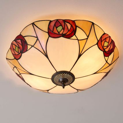 Endon 64182 - Plafonsko svetlo Tiffany INGRAM 2xE27/60W/230V prečnik 45 cm