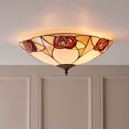 Endon 64182 - Plafonsko svetlo Tiffany INGRAM 2xE27/60W/230V prečnik 45 cm