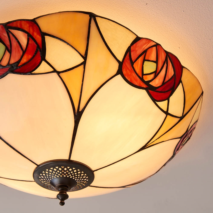 Endon 64182 - Plafonsko svetlo Tiffany INGRAM 2xE27/60W/230V prečnik 45 cm