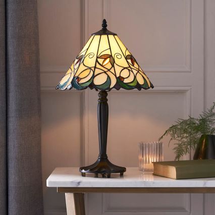 Endon 64195 - Stona lampa Tiffany JAMELIA 1xE27/60W/230V prečnik 31 cm