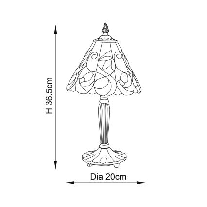 Endon 64196 - Stona lampa Tiffany JAMELIA 1xE14/40W/230V prečnik 20 cm