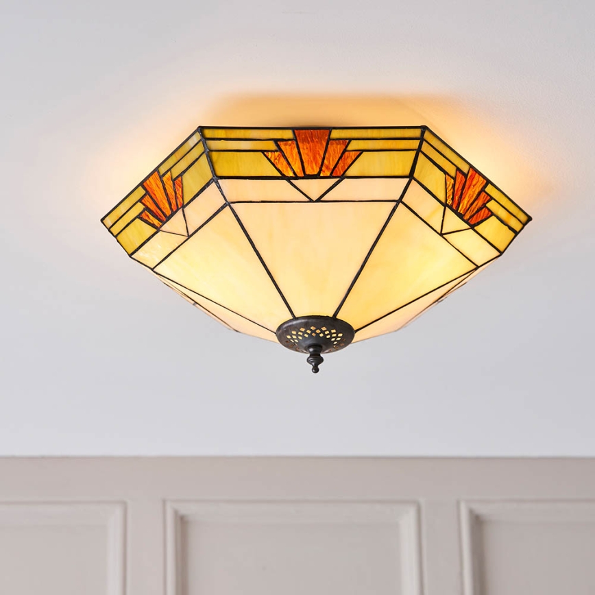 Endon 64284 - Plafonska svetiljka Tiffany NEVADA 2xE27/60W/230V prečnik 40 cm