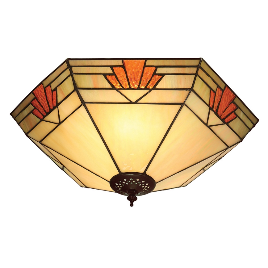 Endon 64284 - Plafonska svetiljka Tiffany NEVADA 2xE27/60W/230V prečnik 40 cm