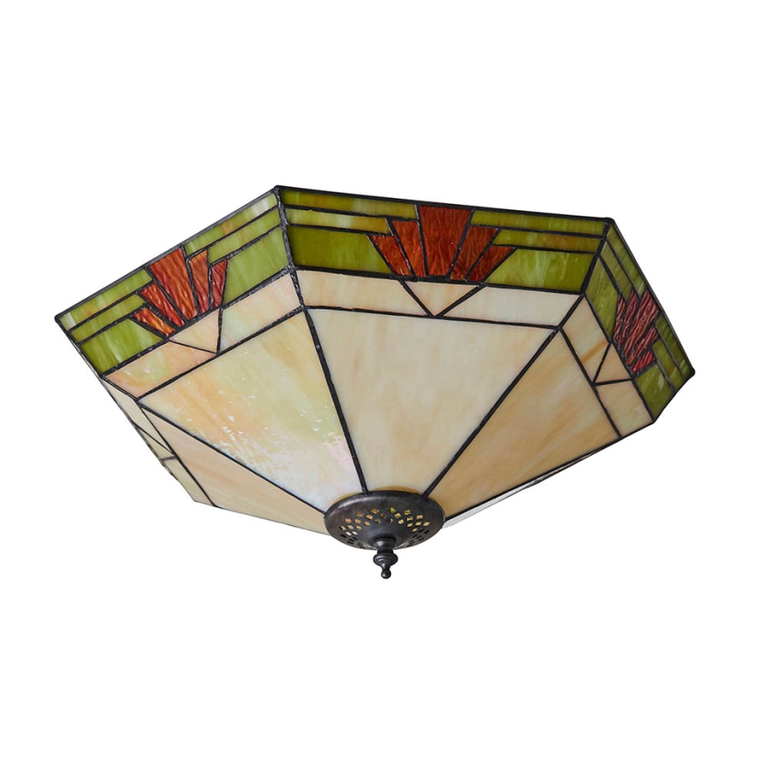 Endon 64284 - Plafonska svetiljka Tiffany NEVADA 2xE27/60W/230V prečnik 40 cm