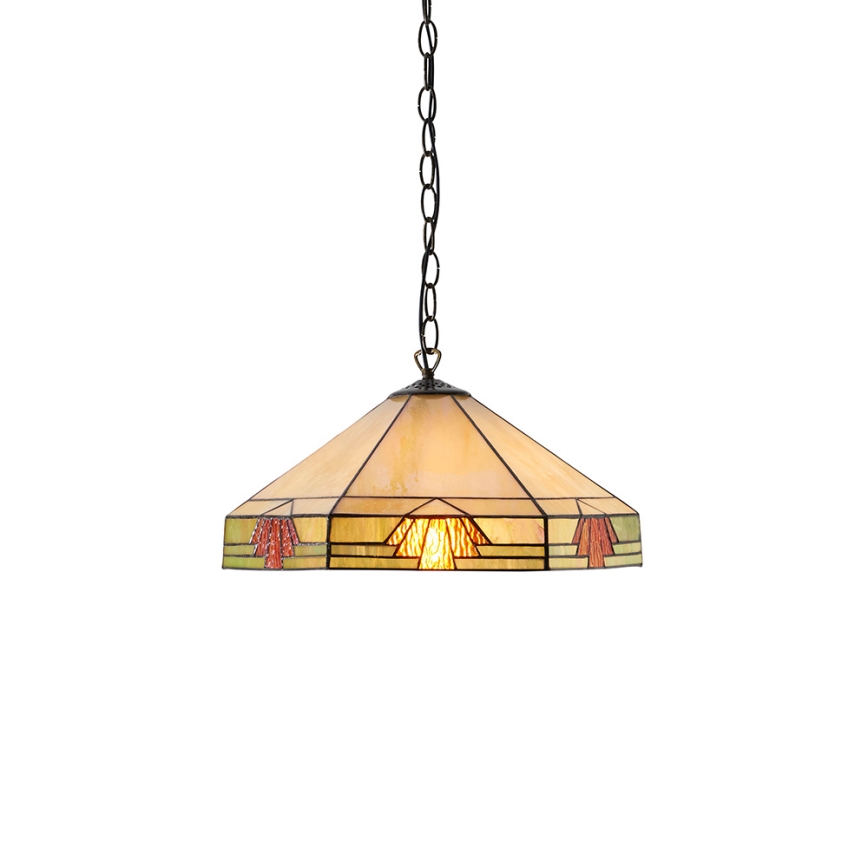 Endon 64285 - Luster na lancu Tiffany NEVADA 1xE27/60W/230V prečnik 35 cm