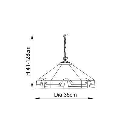 Endon 64285 - Luster na lancu Tiffany NEVADA 1xE27/60W/230V prečnik 35 cm