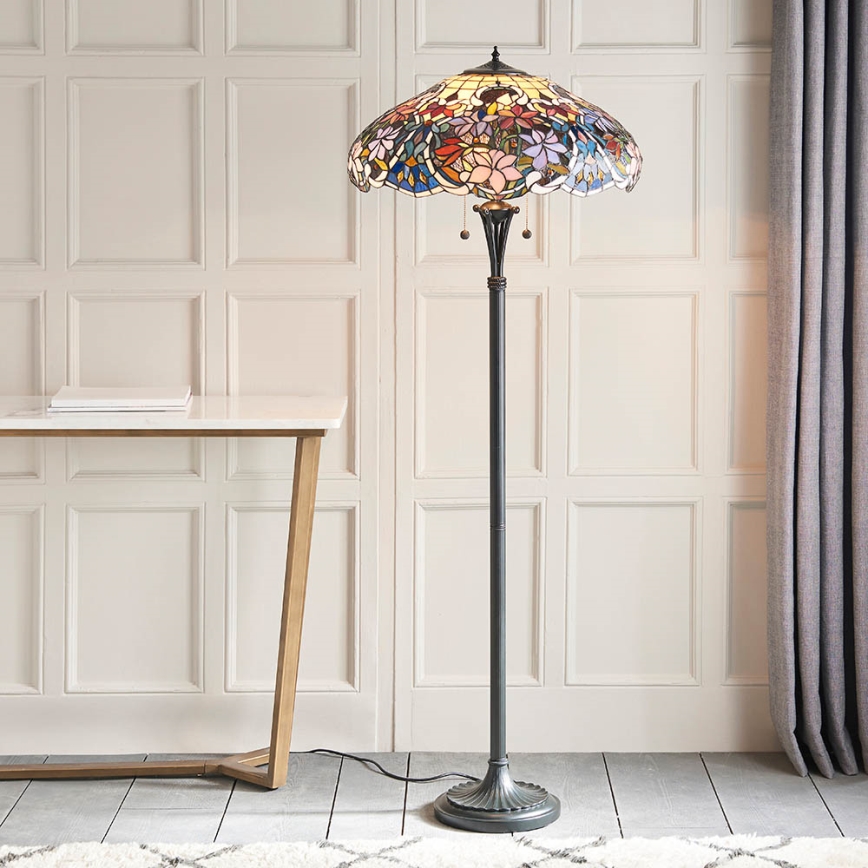 Endon 64323 - Podna lampa Tiffany SULLIVAN 2xE27/60W/230V prečnik 56 cm