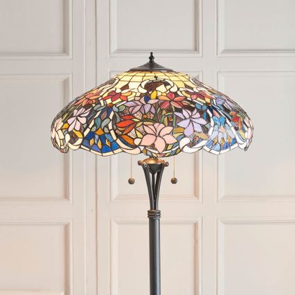 Endon 64323 - Podna lampa Tiffany SULLIVAN 2xE27/60W/230V prečnik 56 cm