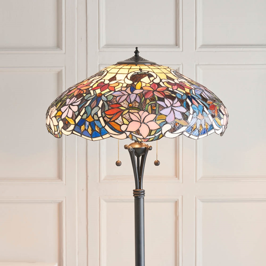 Endon 64323 - Podna lampa Tiffany SULLIVAN 2xE27/60W/230V prečnik 56 cm