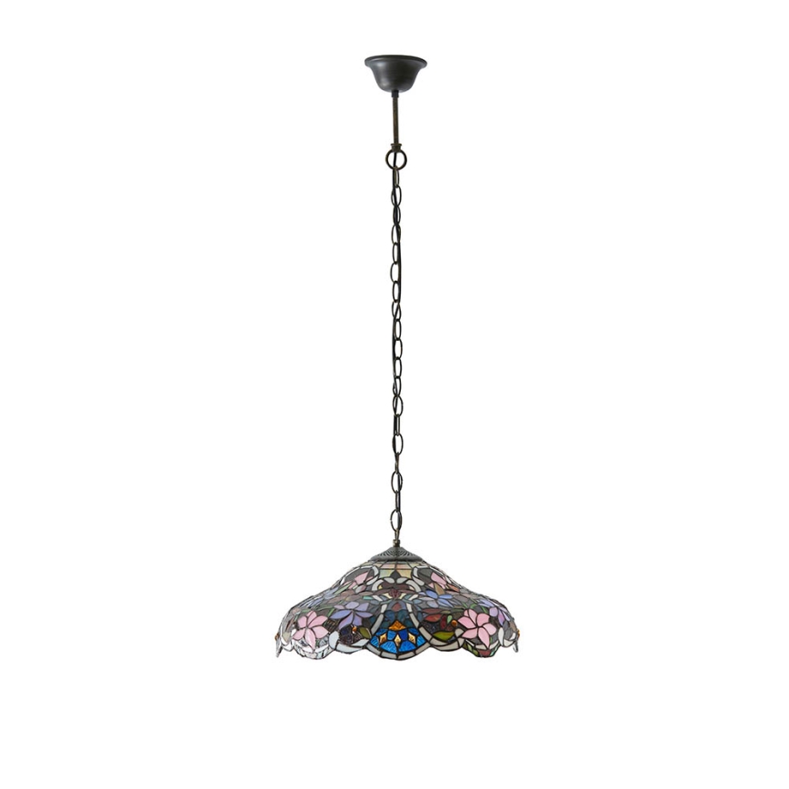 Endon 64325 - Luster na lancu Tiffany SULLIVAN 1xE27/60W/230V prečnik 40 cm