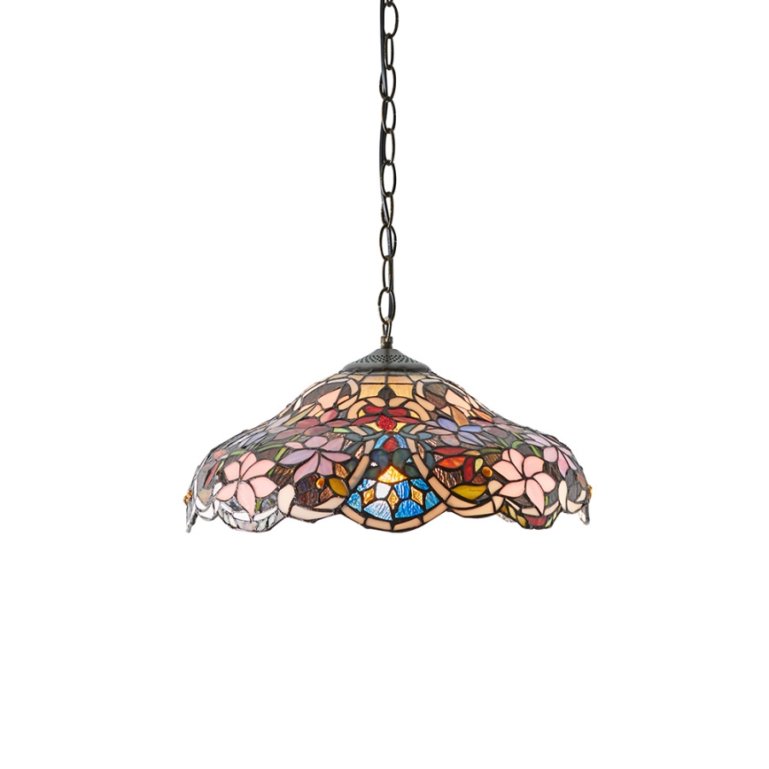 Endon 64325 - Luster na lancu Tiffany SULLIVAN 1xE27/60W/230V prečnik 40 cm