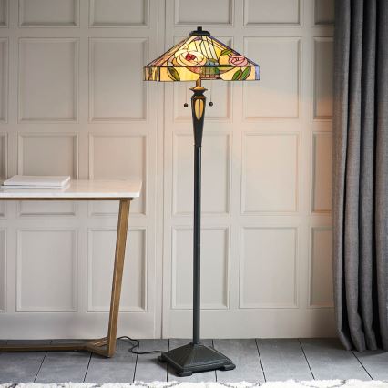 Endon 64383 - Stojeća lampa Tiffany WILLIOW 2xE27/60W/230V, prečnik 42,5 cm