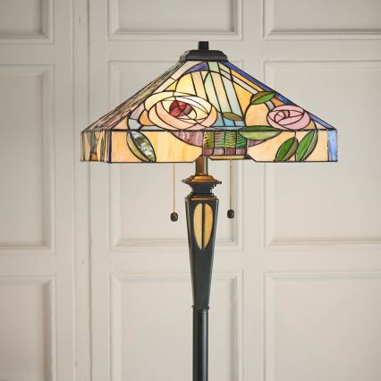 Endon 64383 - Stojeća lampa Tiffany WILLIOW 2xE27/60W/230V, prečnik 42,5 cm