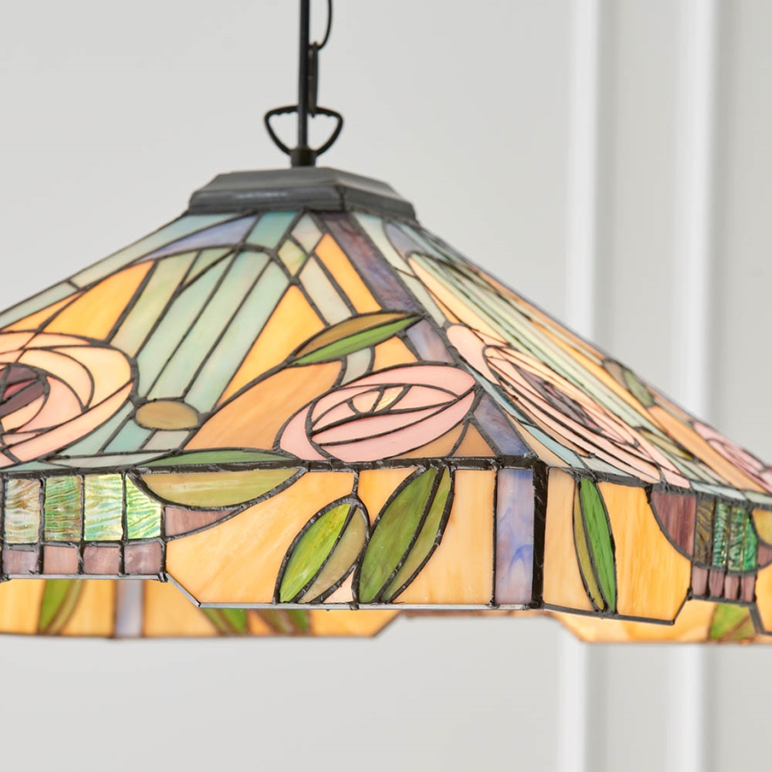 Endon 64384 - Luster na lancu Tiffany WILLOW 3xE27/60W/230V