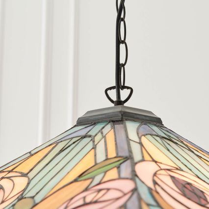 Endon 64384 - Luster na lancu Tiffany WILLOW 3xE27/60W/230V